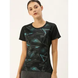 Campus Sutra Women Black Printed Round Neck T-shirt-picture-18