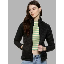 Campus Sutra Women Black Windcheater Longline Outdoor Puffer Jacket-picture-40