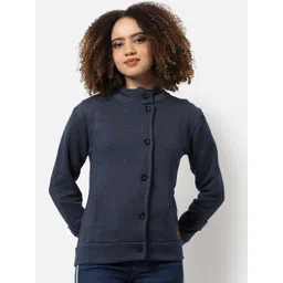 Campus Sutra Women Blue Washed Windcheater Outdoor Tailored Jacket-picture-25