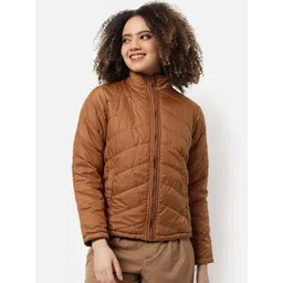 Campus Sutra Women Brown Regular Fit Puffer Jacket-picture-11