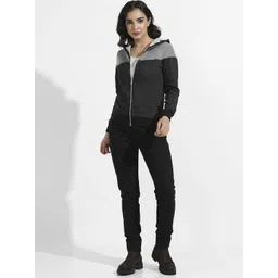 Campus Sutra Women Colourblocked Hooded Sweatshirt-picture-29