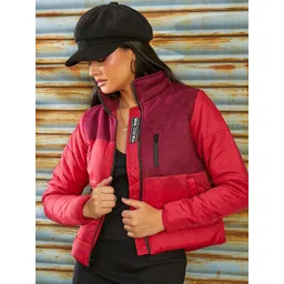 Campus Sutra Women Colourblocked Lightweight Puffer Jacket with Patchwork-picture-37