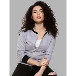 Campus Sutra Women Cotton Front-Open Sweatshirt-picture-17