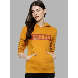 Campus Sutra Women Cotton Typography Printed Long Sleeves Hooded Sweatshirt-picture-18