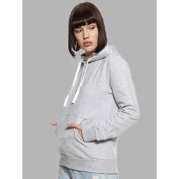 Campus Sutra Women Grey Hooded Sweatshirt-picture-22