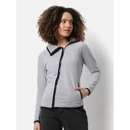 Campus Sutra Women Grey Solid Sweatshirt image 1