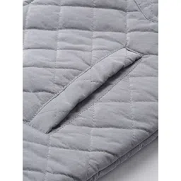 Campus Sutra Women Grey Solid Windcheater Biker Jacket image 4