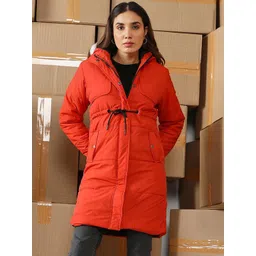 Campus Sutra Women Hooded Solid Lightweight Parka Jacket-picture-26