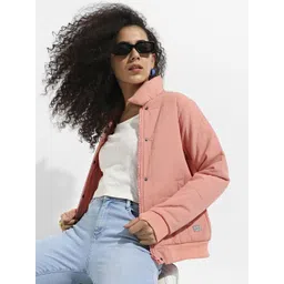 Campus Sutra Women Lightweight Puffer Jacket with Patchwork-picture-25