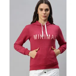 Campus Sutra Women Maroon & Pink Printed Hooded Sweatshirt-picture-34