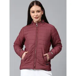 Campus Sutra Women Maroon Windcheater Bomber Jacket-picture-37