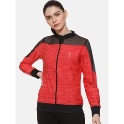 Campus Sutra Women Red Colourblocked Sporty Jacket-picture-17