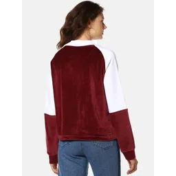 Campus Sutra Women Red Colourblocked Sweatshirt image 5