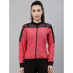 Campus Sutra Women Red Semi Sheer Sporty Jacket-picture-28