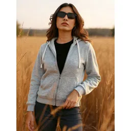Campus Sutra Women Solid Hooded Front-Open Sweatshirt-picture-38