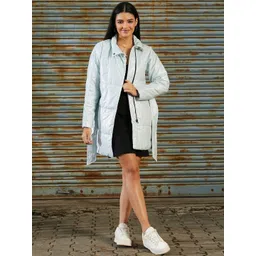 Campus Sutra Women Spread Collar Solid Lightweight Puffer Jacket-picture-22