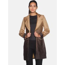 Campus Sutra Women Tan-Brown & Coffee-Brown Solid Single-Breasted Long Overcoat-picture-23