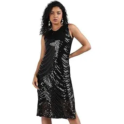 campus sutra Women White & Pink Floral Printed Knee Length Casual Dress-picture-12