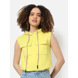 Campus Sutra Women Yellow Hooded Sweatshirt-picture-18