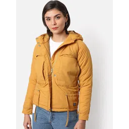 Campus Sutra Women Yellow Puffer Jacket-picture-41