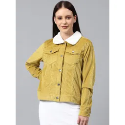 Campus Sutra Women Yellow Windcheater Outdoor Tailored Jacket-picture-40