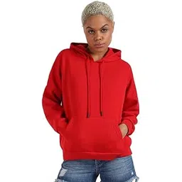 campus sutra Women's Hoodie with Kangaroo Pocket for Casual Wear | Hooded Neck | Long Sleeve | Pull On Closure | Cotton Sweatshirt Crafted with Comfort Fit for Everyday Wear-picture-26