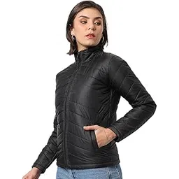 campus sutra Women's Regular Fit Cotton Jacket for Winter Wear | Standing Collar | Full Sleeve | Buttoned | Casual Jacket for Woman & Girl | Western Stylish Jacket for Women-picture-26