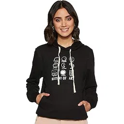 campus sutra Women's Zip-Front Hoodie with Ribbed Hem for Casual Wear | Hooded Neck | Long Sleeve | Drawstring Closure | Cotton Sweatshirt Crafted with Comfort Fit for Everyday Wear-picture-18