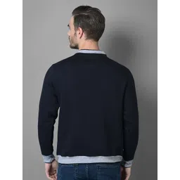 Canary London Men Navy Blue Printed Cotton Sweatshirt image 4