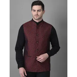 Canary London Men Printed Slim Fit Nehru Jacket-picture-36