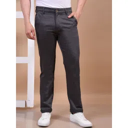 Canary London Men Textured Smart Slim Fit Wrinkle Free Chinos Trousers-picture-16