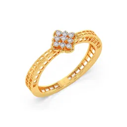 CANDERE A KALYAN JEWELLERS COMPANY 18 KT Gold 0.06 Cr Diamond Wiremesh Cluster Ring -0.88g-picture-14