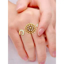 CANDERE A KALYAN JEWELLERS COMPANY Women 18Kt Gold Diamond Goldburst Finger Ring- 4.99 g-picture-38