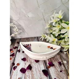 Candle Nest White & White Scented Ceramic Boat Jar Candles With Cotton Wicks-picture-40