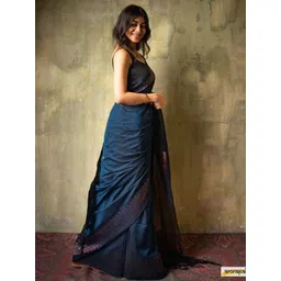 CaniBani Blue Silk Blend Banarasi Sarees-picture-30