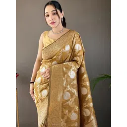 CaniBani Women Embllished Jacquard Silk Banarasi Saree-picture-15