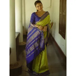 CaniBani Woven Design Zari Silk Blend Banarasi Saree-picture-30