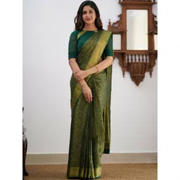 CaniBani Woven Design Zari Silk Blend Banarasi Saree-picture-19