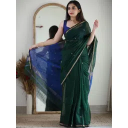 CaniBani Woven Design Zari Silk Blend Banarasi Saree-picture-16