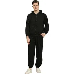 CANIDAE Men's Fleece Long Sleeve Zipper Hoodies Set Full Length Winter Nightwear Pajama and Hoodie Set Tracksuit || Small - 10XL || (7 Colours)-picture-26