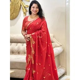 CANIZZARO Ethnic Motifs Woven Design Zari Banarasi Saree-picture-33