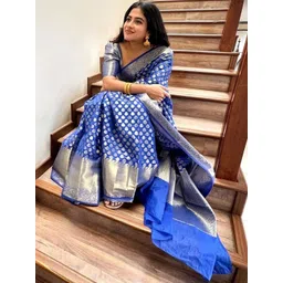 CANIZZARO Ethnic Motifs Woven Design Zari Banarasi Saree-picture-36