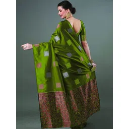 CANIZZARO Ethnic Motifs Woven Design Zari Banarasi Saree-picture-20