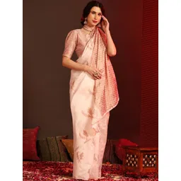 CANIZZARO Ethnic Motifs Woven Design Zari Banarasi Saree-picture-22