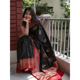 CANIZZARO Ethnic Motifs Woven Design Zari Banarasi Saree-picture-15