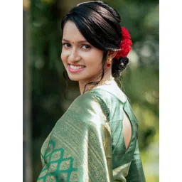 CANIZZARO Ethnic Motifs Woven Design Zari Banarasi Saree image 1