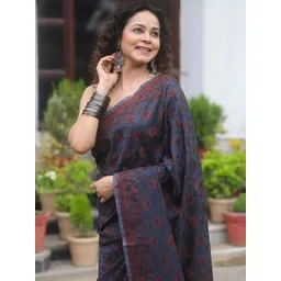 CANIZZARO Floral Printed Banarasi Saree-picture-38