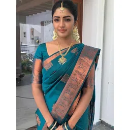 CANIZZARO Women Woven Design Ethnic Motifs Banarasi Saree-picture-27