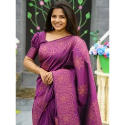 CANIZZARO Woven Design Zari Silk Blend Heavy Work Banarasi Saree-picture-11