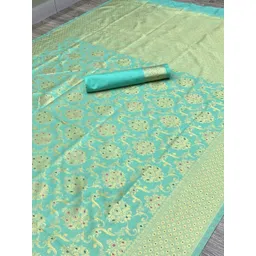 CANIZZARO Woven Design Zari Silk Blend Heavy Work Banarasi Saree-picture-34